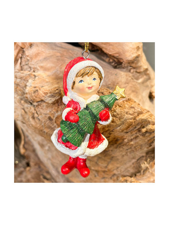 Hanging Figure Ornament Ceramic Red