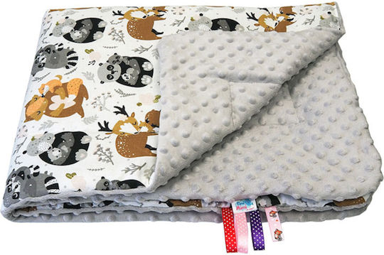 Maboo Blanket Nursery Swaddling Blankets Gray Minky Forest Life Bear 75x100cm