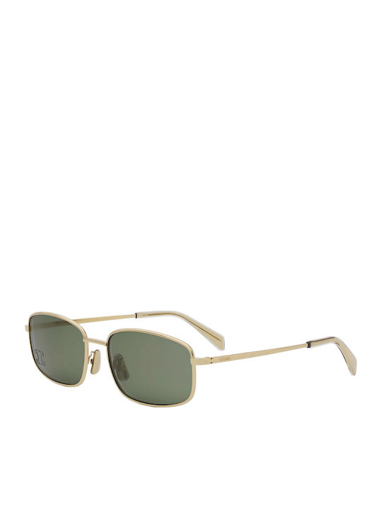 Celine Herren Sonnenbrille mit Gold Metall Gestell und Grün Linse CL40285U-30N