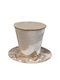 Decorative Christmas Hat Velvet Bow Glitter Beige Gold 36x36x24cm