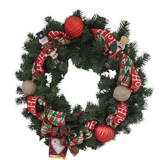 Ambalaz Christmas Metal Lighted Decorative Wreath Battery Powered 60cm