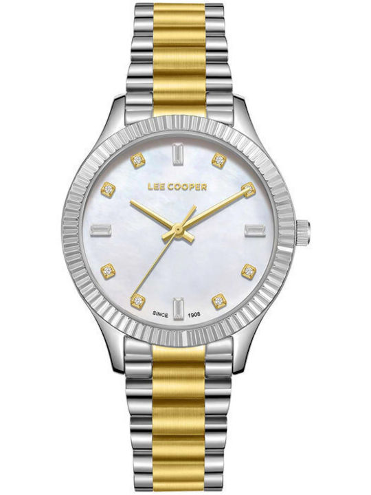Lee Cooper Γυναικείο Ρολόι 35mm Μπαταρίας με Χρυσό Μεταλλικό Μπρασελέ