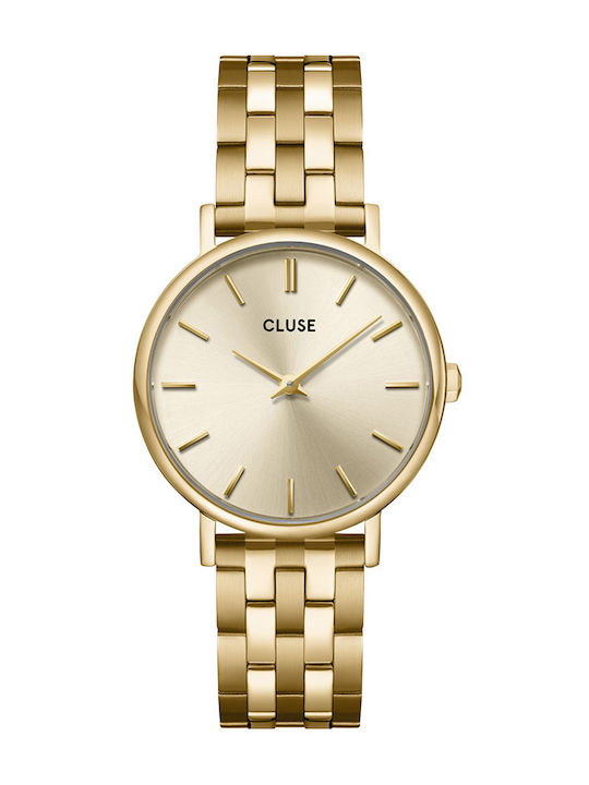 Cluse Pavane Petite Damen Uhr mit Gold Metallar...