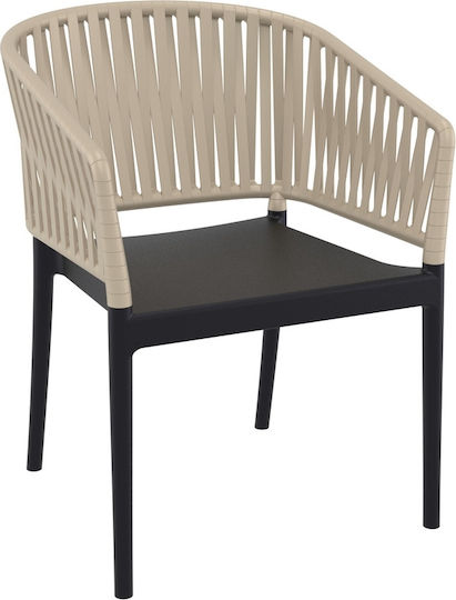 Outdoor-Sessel Polypropylen Portofino Black/taupe