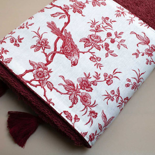 White Fabric Кърпа За Лице June 50x100см Бордо Тегло 600гр/м²