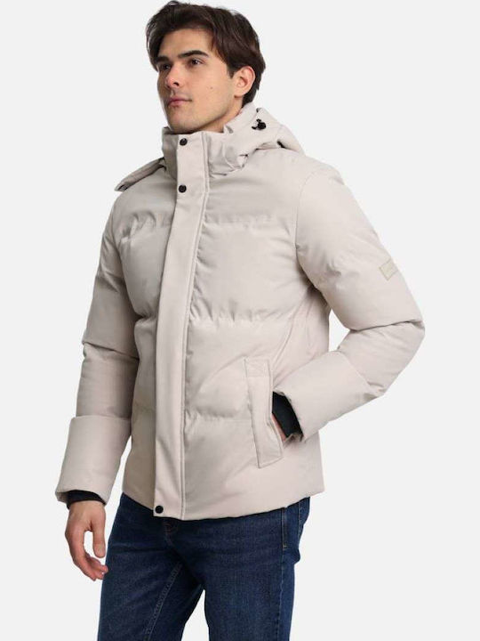 Μπουφάν Puffer Αντιανεμικό Off White