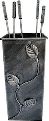 GTMED Fireplace Tool Set with Bucket Bronze