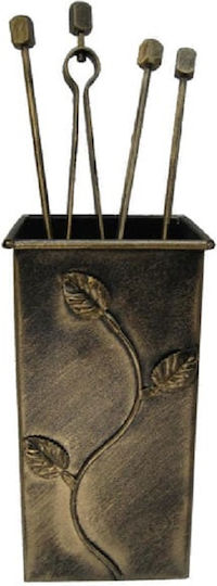 GTMED Fireplace Tool Set with Bucket Copper