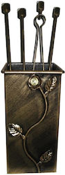 GTMED Fireplace Tool Set with Bucket Bronze