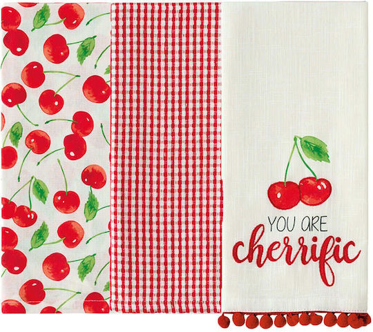 Kentia Fazzy Towel from 100% Cotton in Red Color 40x60cm 2pcs