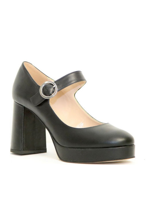 Pantofi cu toc cu Curea Negre