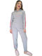 Remix Winter Damen Pyjama-Set Grey, Pink