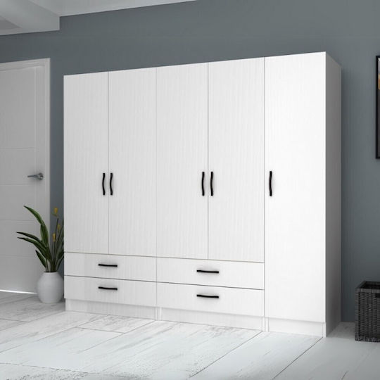 Five Door Ricardo 200x51.8x181cm White Five Door Ricardo 200x51.8x181cm White