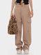 Volga Women's Fabric Cargo Trousers Brown