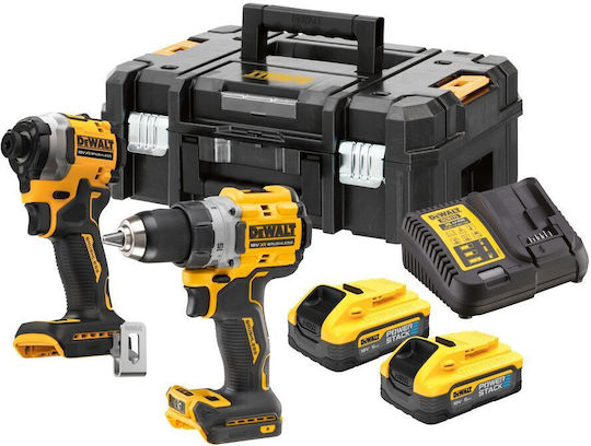 DEWALT DCK2051H2T-QW Set Drill Driver & Impact Screwdriver Brushless 18V with 2 Batteries 5Ah and Case