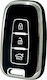 Car Key Cover Case made of with 3 Buttons for Hyundai in Black Color