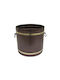 GTMED Metallic Basket Wood Storage Brown