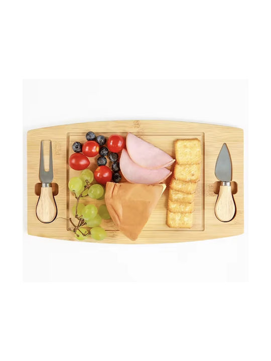 Bambus Servierplatte Für Käse Pufo Käse 2 Inklusive Zubehör 33 cm