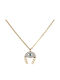 Halskette Bogen aus Gold 9 K mit Zirkon