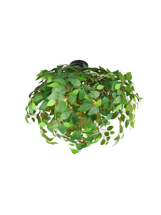 Trio Lighting Leavy Πλαφονιέρα Οροφής Πράσινη με Ντουί E14