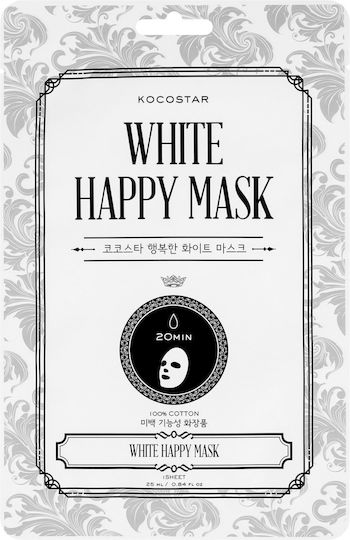 Kocostar White Happy Mask Μάσκα Προσώπου Νιασιναμίδη Λάμψη 1τμχ