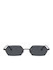 Amalfi Unisex Sonnenbrillen mit Schwarz Metallisch Rahmen und Schwarz Farbe Gläsern