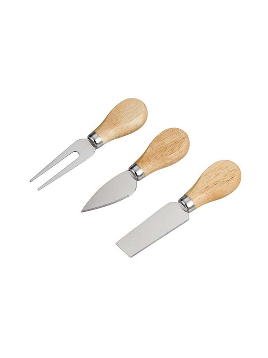 Set 3 Puff Messer Serviermesser Käse Holzgriff