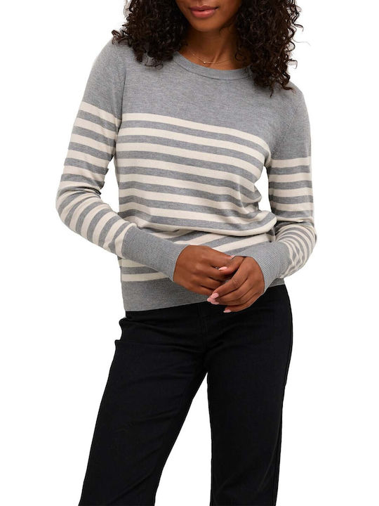 Kaffe Women's Sweater Striped Gray