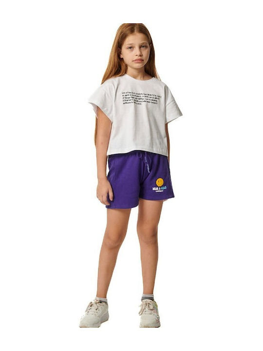 Body Action Kids' Crop Top Short Sleeve White