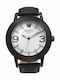 Season Time Herrenuhr Batterie mit Schwarz Lederarmband