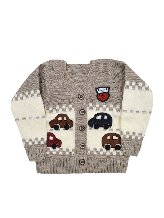 Cardigan pentru copii Tricotat Bej, Ecru
