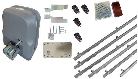 Doorado Σετ Μοτέρ Συρόμενης Γκαραζόπορτας Slg600-kit462 4 Τηλεχειριστήρια 6 Μέτρα Κρεμαγιέρα Φωτοκύτταρα Ανακλαστήρα
