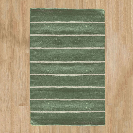 Palamaiki Pin Rug Rectangular Cotton Green