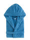 Kentia Kinderbademantel Jump Blau mit Kapuzen-