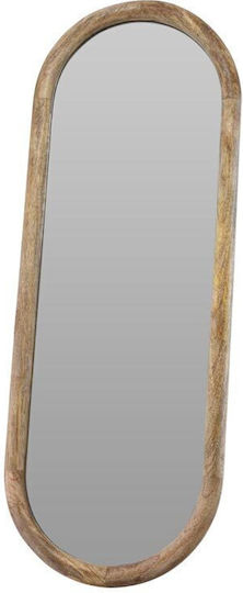 Wall Mirror Oval with Beige Wooden Frame 77.5x28cm 1pcs