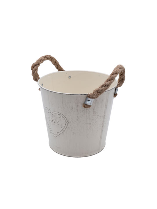 Uncle George Planter Metal Beige 13x13cm.
