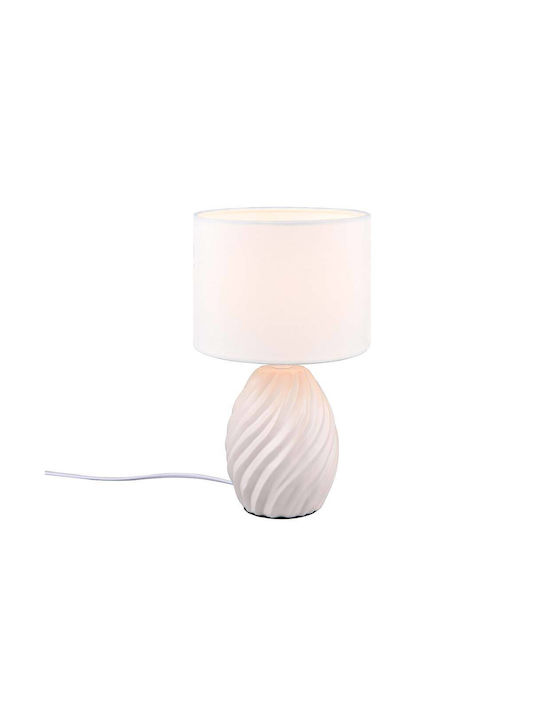 Trio Lighting Κεραμικό Πορτατίφ για Ντουί E14 LED με Λευκό Καπέλο και Βάση