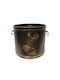 GTMED Metallic Basket Wood Storage Silver