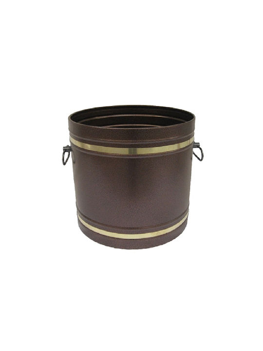 GTMED Metallic Basket Wood Storage Silver