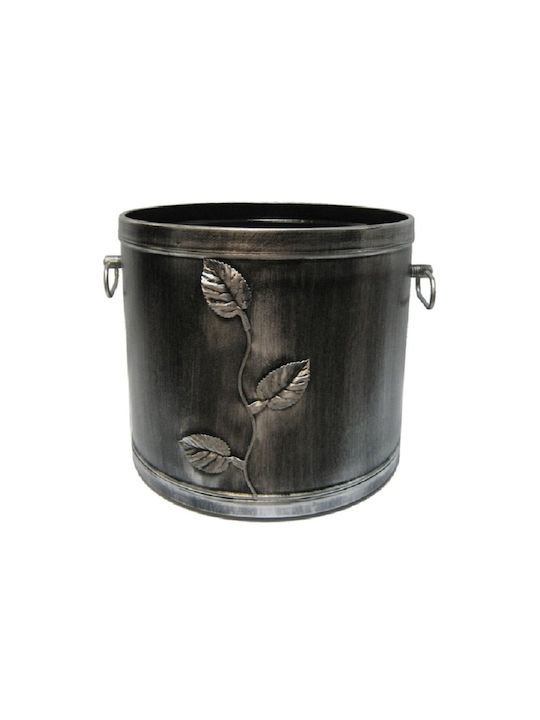 GTMED Metallic Basket Wood Storage Silver