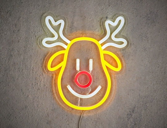 Luca Lighting Beleuchtet Weihnachtliche Kunststoff Figur Rentier Weiß Höhe 25.5cm
