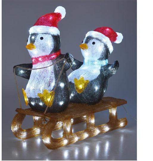 Illuminated Christmas Figures Penguin Height 57cm Penguins Sledge