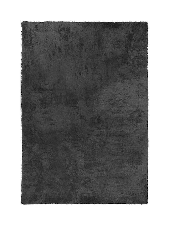 Madi Feathery Αντιολισθητικό Χαλί Ορθογώνιο Shaggy Black 160x230cm