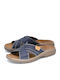 Leder Herrensandalen in Blau Farbe