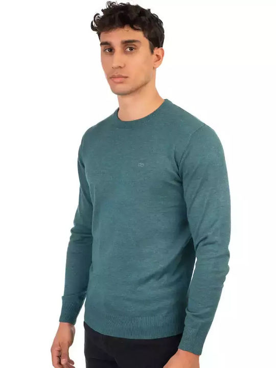 Double Langarm-Pullover Teal Melange