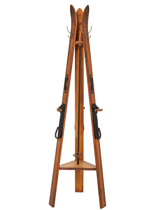 Iliadis Wooden Coat Rack Brown 48x48x170cm