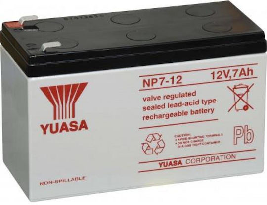 Yuasa Батерия UPS с Капацитет 7Ах и Напрежение 12V PN10457 1бр