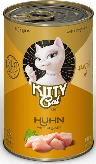 Kitty Cat Wet Food for Adult Cats in Cans with Chicken, Tuna, Salmon and Mussels 400gr