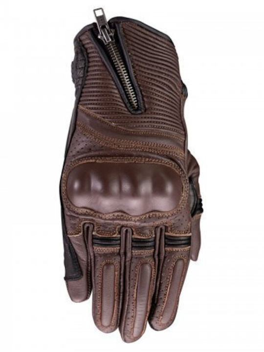 Nordcode Classic Sommer Herren Motorradhandschuhe Leder Dark Brown