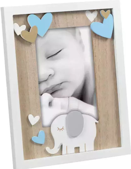 Wooden Photo Frame 10x15cm Light Blue Elephant Decoration A1761